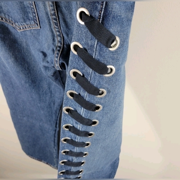 𝅺veronica Beard High Rise Ines Girlfriend Lace Up Jeans Size 25 NWT - Picture 9 of 15